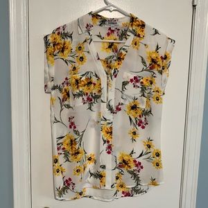 Express floral cap sleeve shirt, Small, worn once